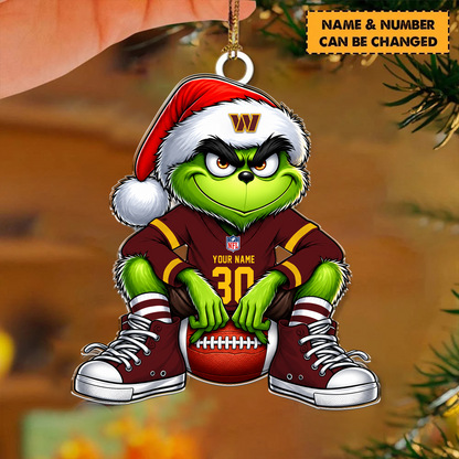 [TOUCHDOWN DEAL] NEW CUSTOMIZED NFL12 WTC WASHINGTON COMMANDERS CHRISTMAS ACRYLIC ORNAMENT