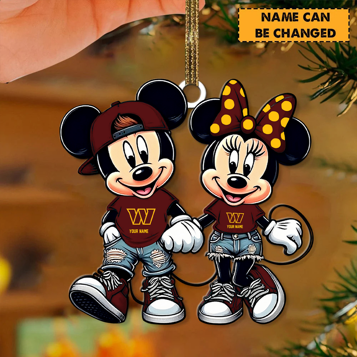 [TOUCHDOWN DEAL] NEW CUSTOMIZED NFL12 WTC WASHINGTON COMMANDERS CHRISTMAS ACRYLIC ORNAMENT