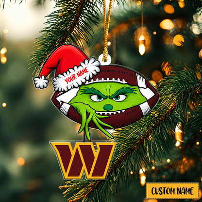 [TOUCHDOWN DEAL] NEW CUSTOMIZED NFL12 WTC WASHINGTON COMMANDERS CHRISTMAS ACRYLIC ORNAMENT