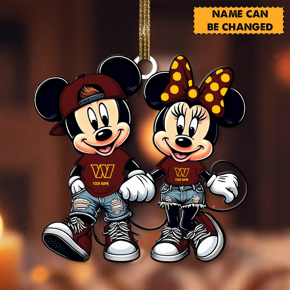 [TOUCHDOWN DEAL] NEW CUSTOMIZED NFL12 WTC WASHINGTON COMMANDERS CHRISTMAS ACRYLIC ORNAMENT