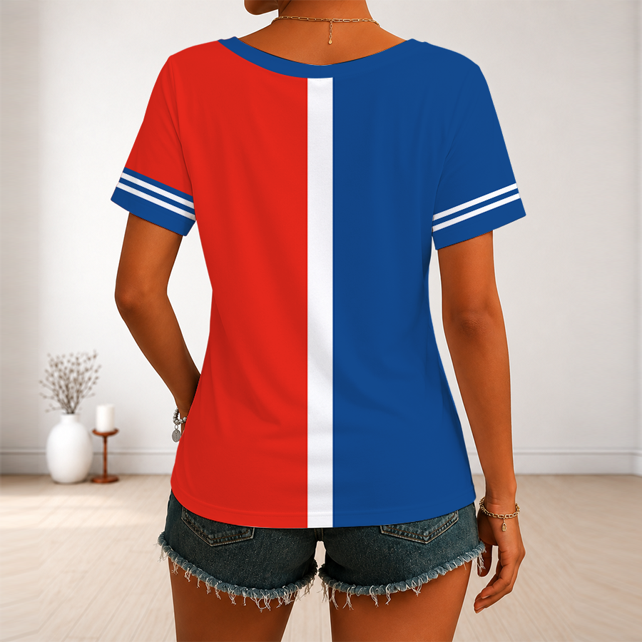[HOMERUN DEAL] NEW CUSTOMIZED MLB12 TBJ TORONTO BLUE JAYS V-NECK FEMALE SHIRT