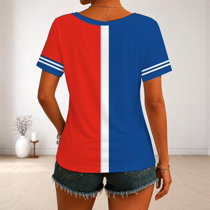 [HOMERUN DEAL] NEW CUSTOMIZED MLB12 TBJ TORONTO BLUE JAYS V-NECK FEMALE SHIRT