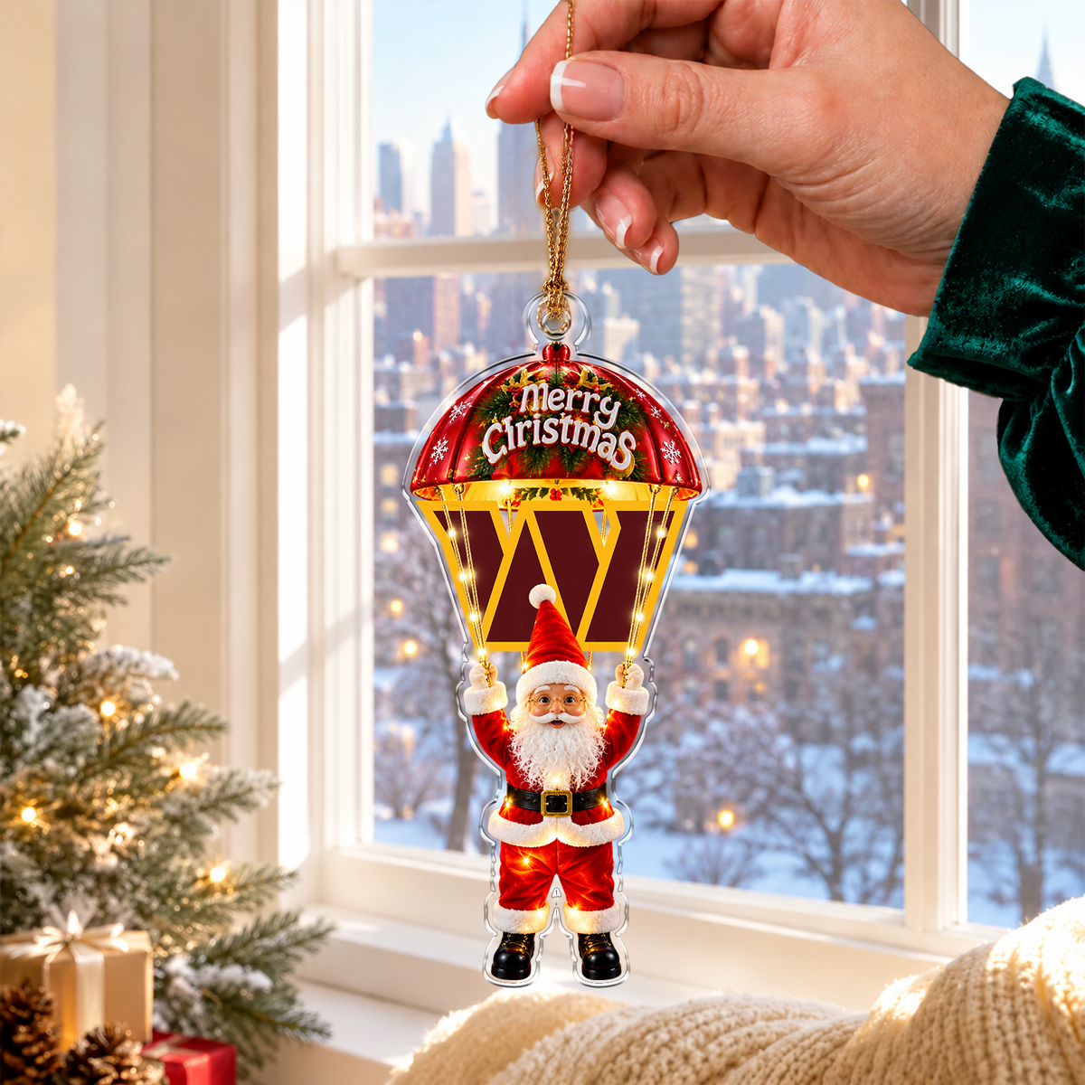 [TOUCHDOWN DEAL] NEW CUSTOMIZED NFL12 WTC WASHINGTON COMMANDERS CHRISTMAS ACRYLIC ORNAMENT
