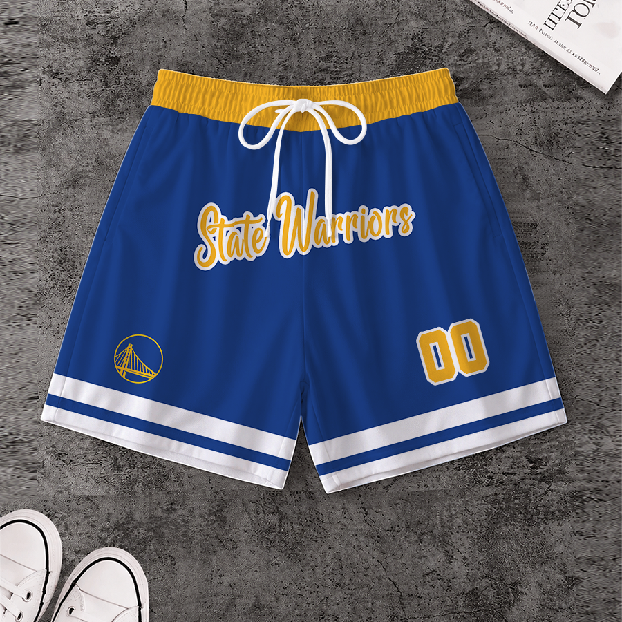 [HOT DEAL] NEW CUSTOMIZED NBA12 GSW GOLDEN STATE WARRIORS SHORT PANTS