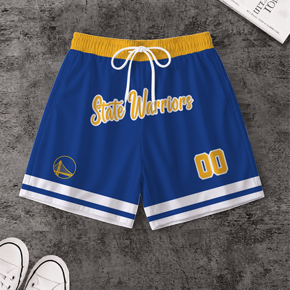 [HOT DEAL] NEW CUSTOMIZED NBA12 GSW GOLDEN STATE WARRIORS SHORT PANTS