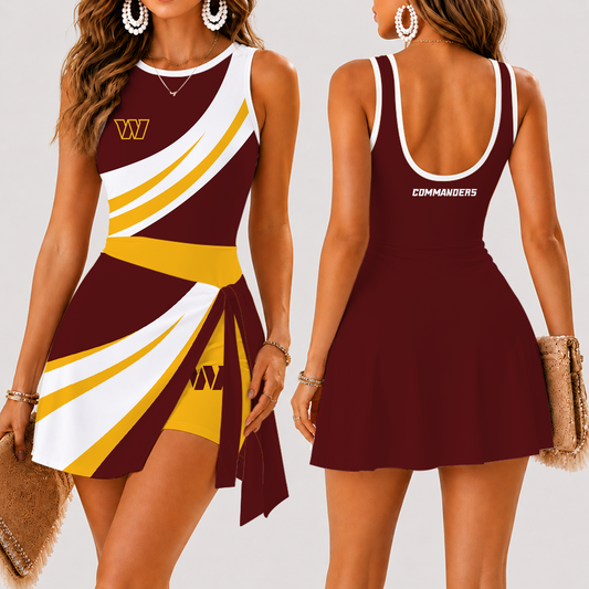 [TOUCHDOWN DEAL] NEW CUSTOMIZED NFL12 WTC WASHINGTON COMMANDERS WOMEN'S SUMMER SKORT DRESS
