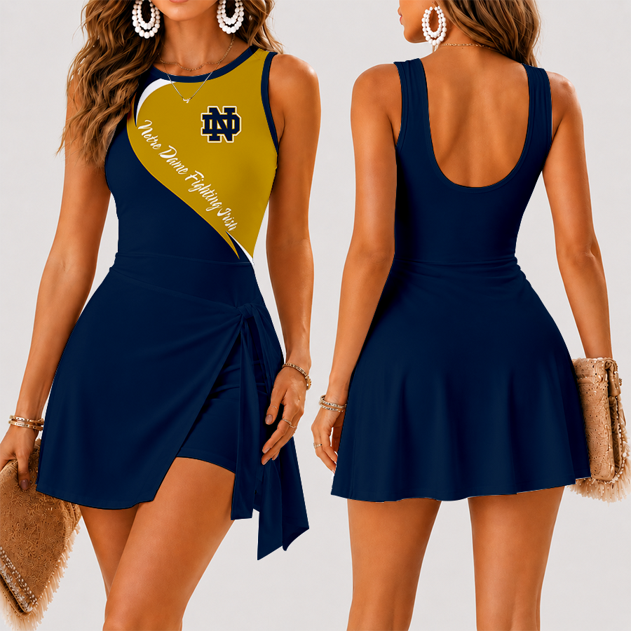 [PUCK DROP DEAL] NEW CUSTOMIZED NCAA MFF12 NFI NOTRE DAME FIGHTING IRISH WOMEN'S SUMMER SKORT DRESS
