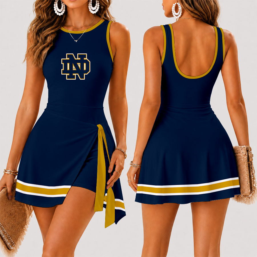 [PUCK DROP DEAL] NEW CUSTOMIZED NCAA MFF12 NFI NOTRE DAME FIGHTING IRISH WOMEN'S SUMMER SKORT DRESS