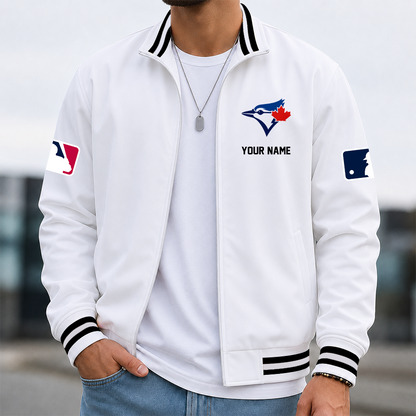 [HOMERUN DEAL] NEW CUSTOMIZED MLB12 TBJ TORONTO BLUE JAYS MULTICOLOR MEN'S CASUAL JACKET