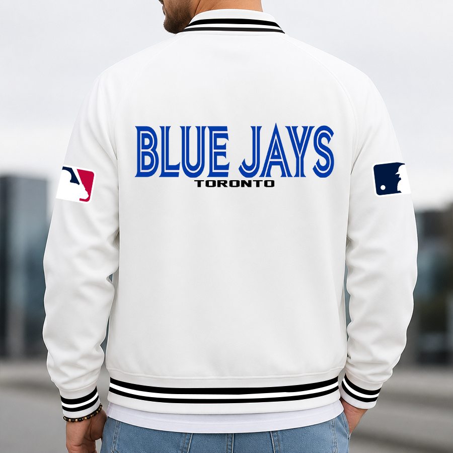[HOMERUN DEAL] NEW CUSTOMIZED MLB12 TBJ TORONTO BLUE JAYS MULTICOLOR MEN'S CASUAL JACKET