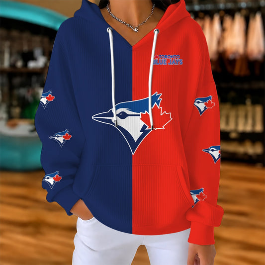 [HOMERUN DEAL] NEW CUSTOMIZED MLB12 TBJ TORONTO BLUE JAYS RIBBED HOODIE & SWEATSHIRT