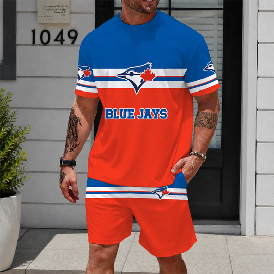 [HOMERUN DEAL] NEW CUSTOMIZED MLB12 TBJ TORONTO BLUE JAYS UNISEX T-SHIRT & SHORTS SET