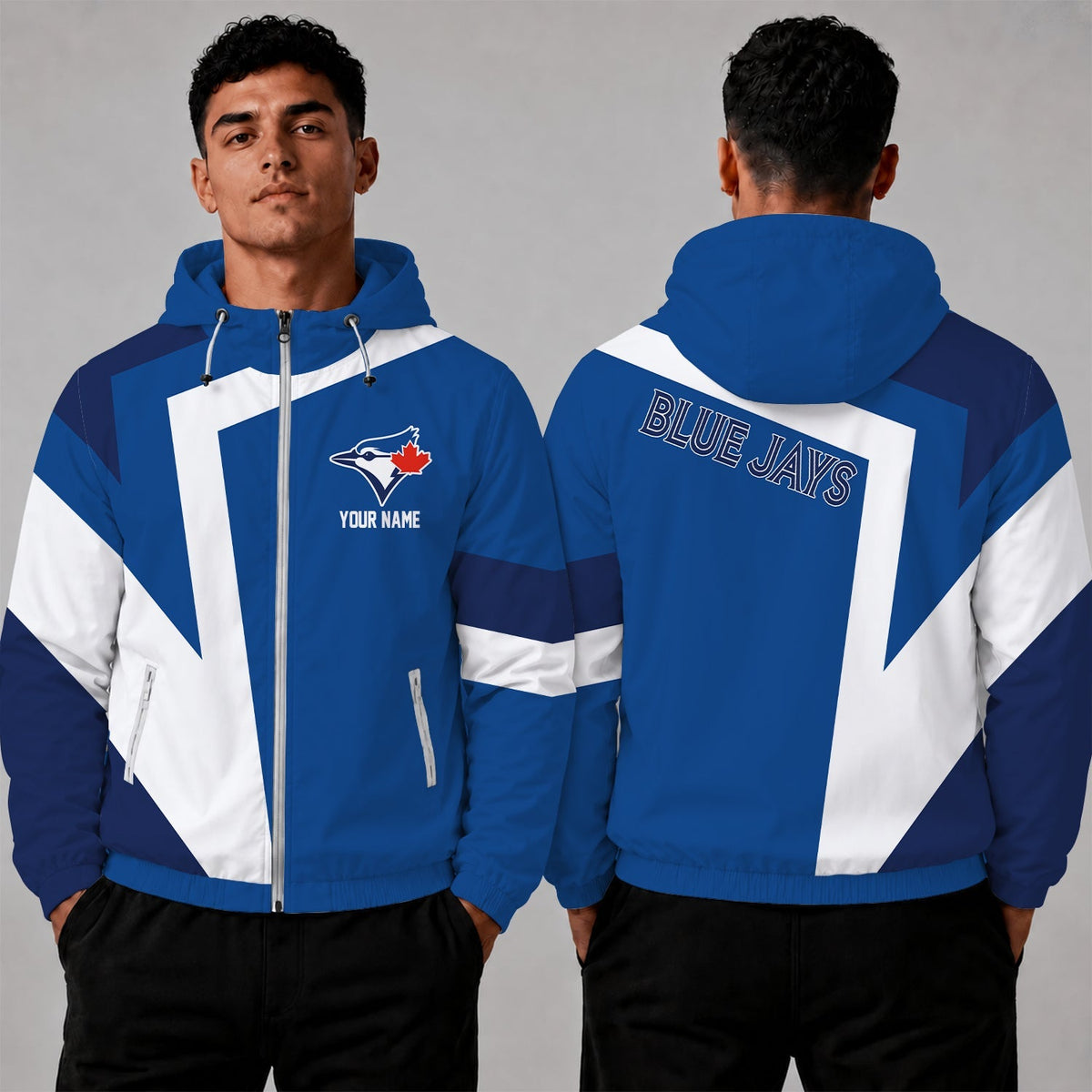 [HOMERUN DEAL] NEW CUSTOMIZED MLB12 TBJ TORONTO BLUE JAYS WINDBREAKER JACKET