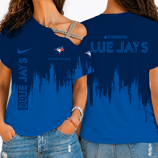 [HOMERUN DEAL] NEW CUSTOMIZED MLB12 TBJ TORONTO BLUE JAYS SHOULDER SHIRT