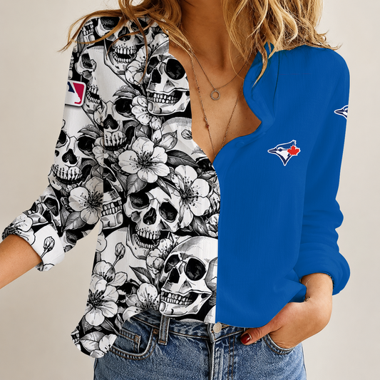 [HOMERUN DEAL] NEW CUSTOMIZED MLB12 TBJ TORONTO BLUE JAYS WOMEN'S CASUAL SHIRT