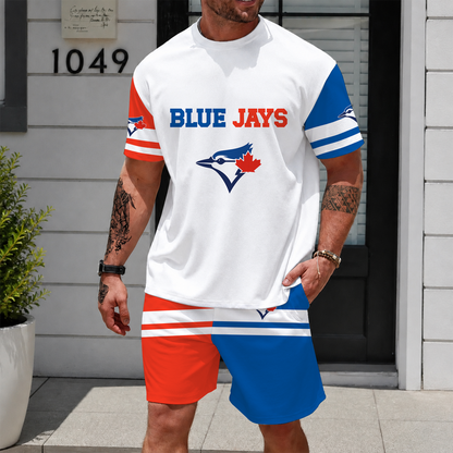 [HOMERUN DEAL] NEW CUSTOMIZED MLB12 TBJ TORONTO BLUE JAYS UNISEX T-SHIRT & SHORTS SET