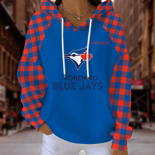 [HOMERUN DEAL] NEW CUSTOMIZED MLB12 TBJ TORONTO BLUE JAYS RIBBED HOODIE & SWEATSHIRT