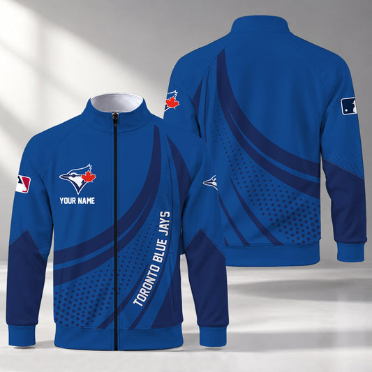 [HOMERUN DEAL] NEW CUSTOMIZED MLB12 TBJ TORONTO BLUE JAYS STAND COLLAR JACKET