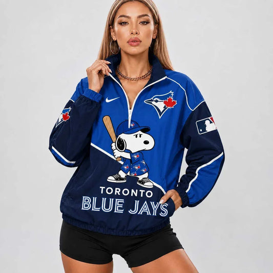 [HOMERUN DEAL] NEW CUSTOMIZED MLB12 TBJ TORONTO BLUE JAYS V-NECK ZIPPER SWEATSHIRT JACKET