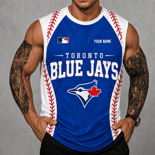 [HOMERUN DEAL] NEW CUSTOMIZED MLB12 TBJ TORONTO BLUE JAYS TANK TOP & GYM SHIRT
