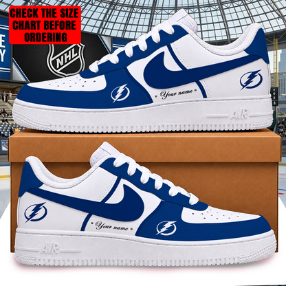 [PUCK DROP DEAL] NEW CUSTOMIZED NHL12 TPL TAMPA BAY LIGHTNING AF1 SHOES