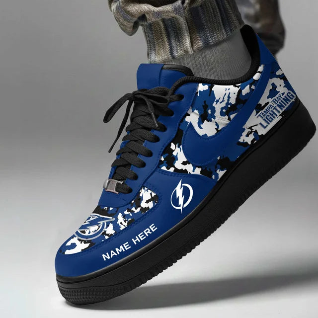 [PUCK DROP DEAL] NEW CUSTOMIZED NHL12 TPL TAMPA BAY LIGHTNING AF1 SHOES
