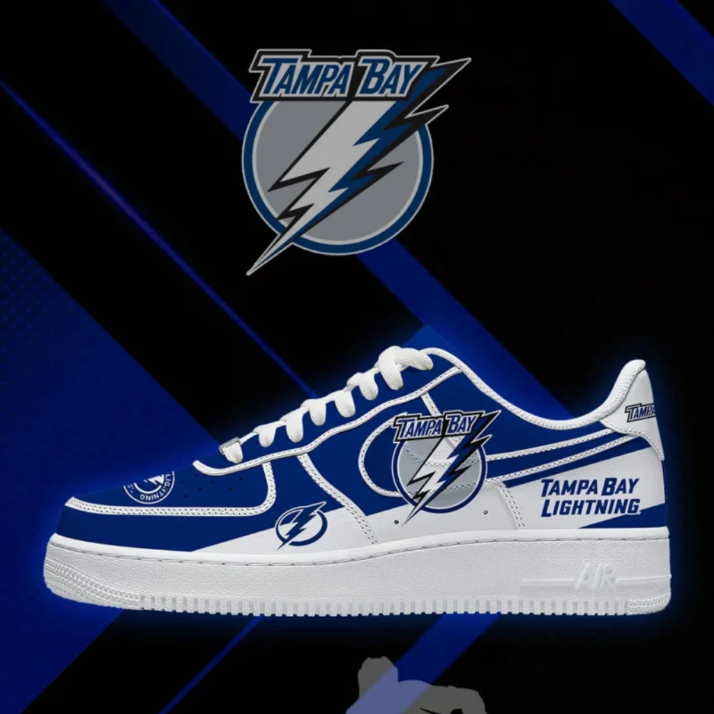 [PUCK DROP DEAL] NEW CUSTOMIZED NHL12 TPL TAMPA BAY LIGHTNING AF1 SHOES