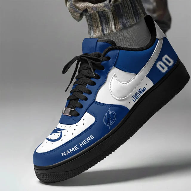 [PUCK DROP DEAL] NEW CUSTOMIZED NHL12 TPL TAMPA BAY LIGHTNING AF1 SHOES