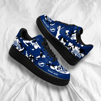 [PUCK DROP DEAL] NEW CUSTOMIZED NHL12 TPL TAMPA BAY LIGHTNING AF1 SHOES