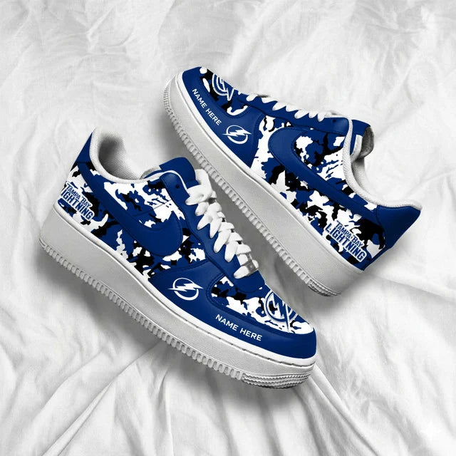 [PUCK DROP DEAL] NEW CUSTOMIZED NHL12 TPL TAMPA BAY LIGHTNING AF1 SHOES