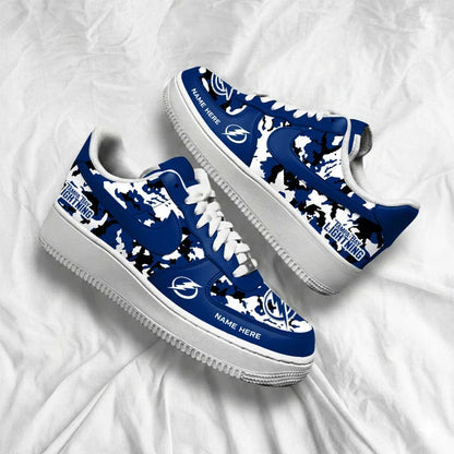 [PUCK DROP DEAL] NEW CUSTOMIZED NHL12 TPL TAMPA BAY LIGHTNING AF1 SHOES