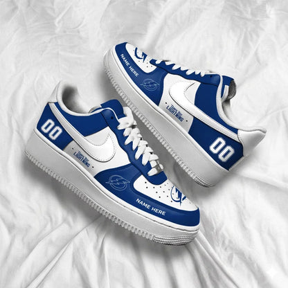 [PUCK DROP DEAL] NEW CUSTOMIZED NHL12 TPL TAMPA BAY LIGHTNING AF1 SHOES