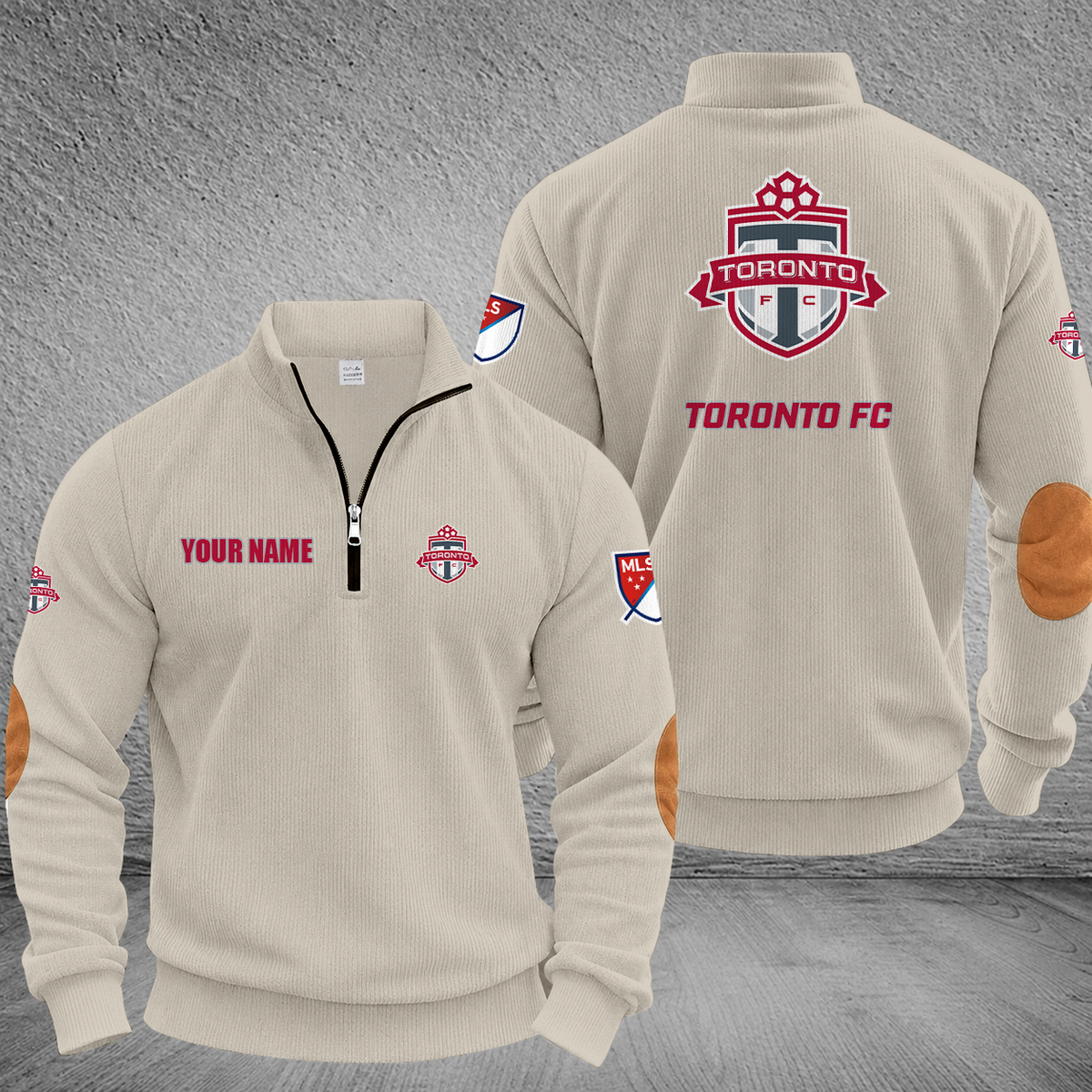 [GOAL DEAL] NEW CUSTOMIZED MLS12 TRT TORONTO FC MULTICOLOR STRIPED QUATER ZIP SWEATSHIRT