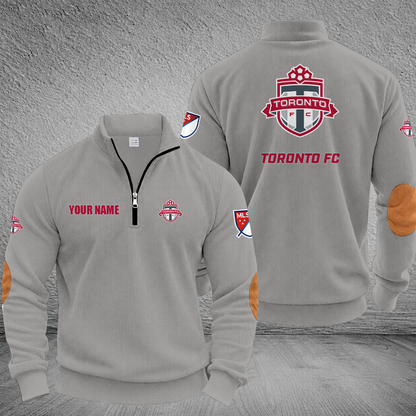 [GOAL DEAL] NEW CUSTOMIZED MLS12 TRT TORONTO FC MULTICOLOR STRIPED QUATER ZIP SWEATSHIRT