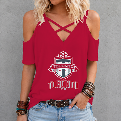 [GOAL DEAL] NEW CUSTOMIZED MLS12 TRT TORONTO FC CRISS CROSS V-NECK TOP