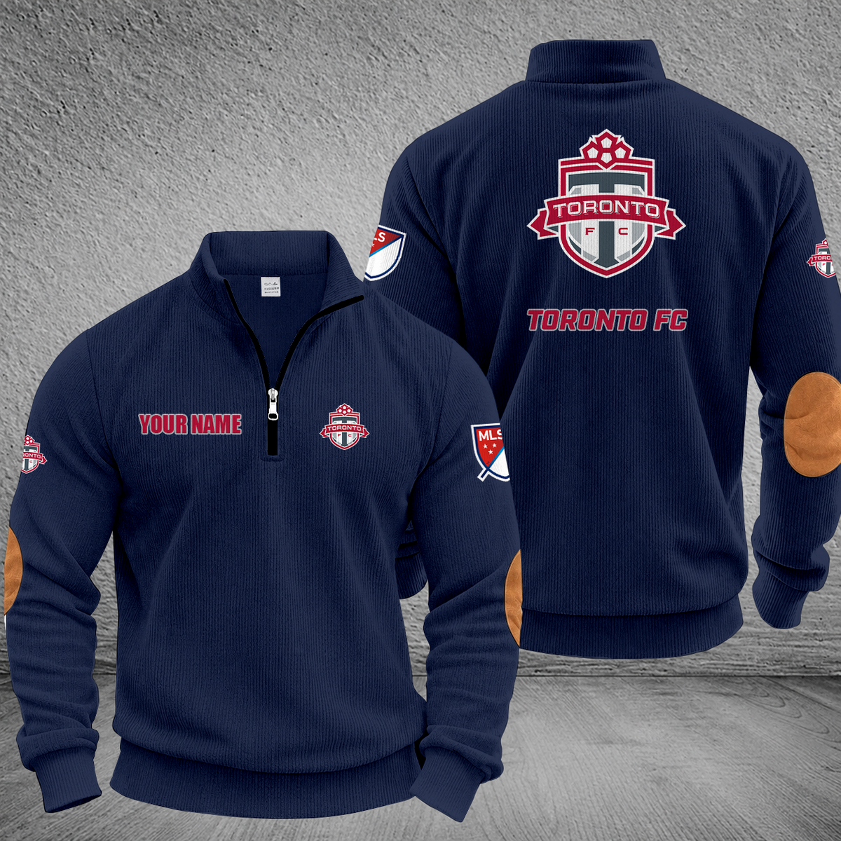 [GOAL DEAL] NEW CUSTOMIZED MLS12 TRT TORONTO FC MULTICOLOR STRIPED QUATER ZIP SWEATSHIRT