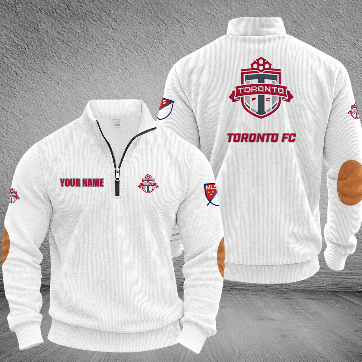 [GOAL DEAL] NEW CUSTOMIZED MLS12 TRT TORONTO FC MULTICOLOR STRIPED QUATER ZIP SWEATSHIRT