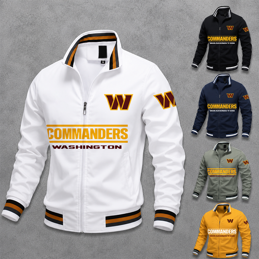 [TOUCHDOWN DEAL] NEW CUSTOMIZED NFL12 WTC WASHINGTON COMMANDERS MEN'S CASUAL JACKET
