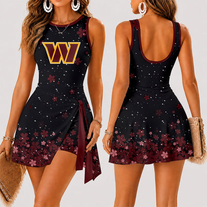 [TOUCHDOWN DEAL] NEW CUSTOMIZED NFL12 WTC WASHINGTON COMMANDERS WOMEN'S SUMMER SKORT DRESS