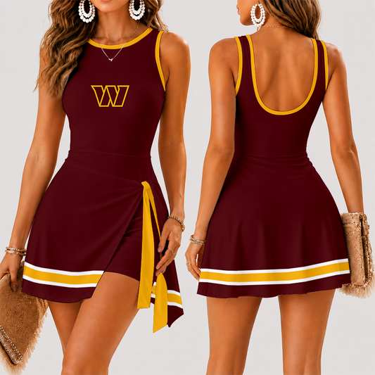[TOUCHDOWN DEAL] NEW CUSTOMIZED NFL12 WTC WASHINGTON COMMANDERS WOMEN'S SUMMER SKORT DRESS
