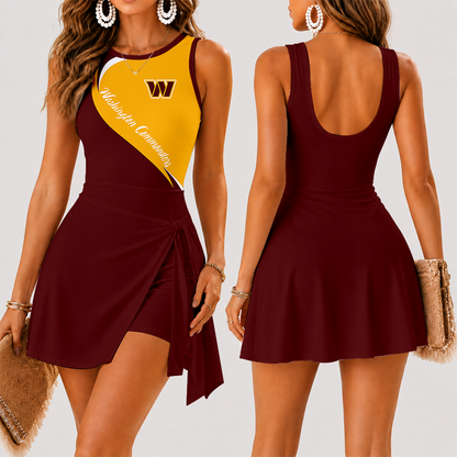 [TOUCHDOWN DEAL] NEW CUSTOMIZED NFL12 WTC WASHINGTON COMMANDERS WOMEN'S SUMMER SKORT DRESS