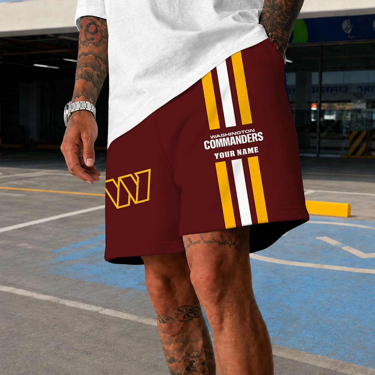 [TOUCHDOWN DEAL] NEW CUSTOMIZED NFL12 WTC WASHINGTON COMMANDERS SHORT PANTS