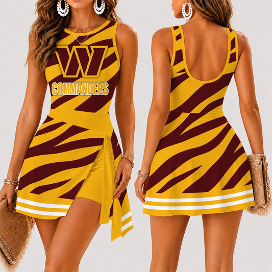 [TOUCHDOWN DEAL] NEW CUSTOMIZED NFL12 WTC WASHINGTON COMMANDERS WOMEN'S SUMMER SKORT DRESS