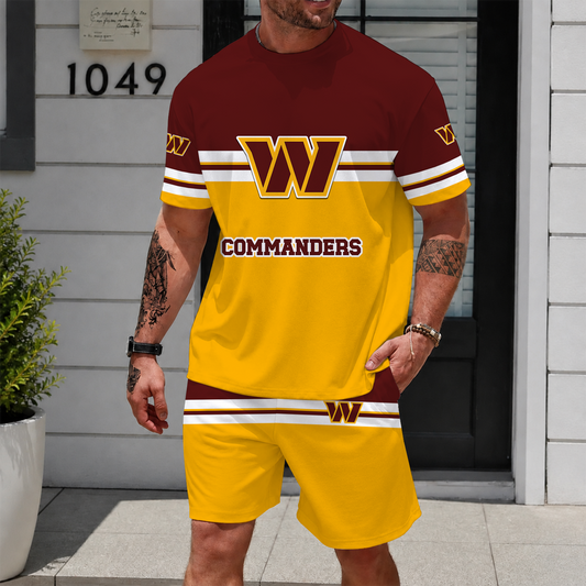 [TOUCHDOWN DEAL] NEWCUSTOMIZED NFL12 WTC WASHINGTON COMMANDERS UNISEX T-SHIRT & SHORTS SET