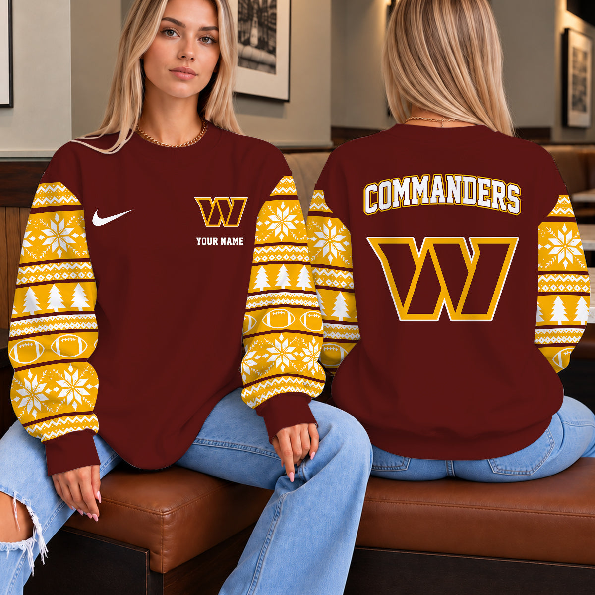 [TOUCHDOWN DEAL] NEW CUSTOMIZED NFL12 WTC THE COMMANDERS UNISEX SWEATSHIRT