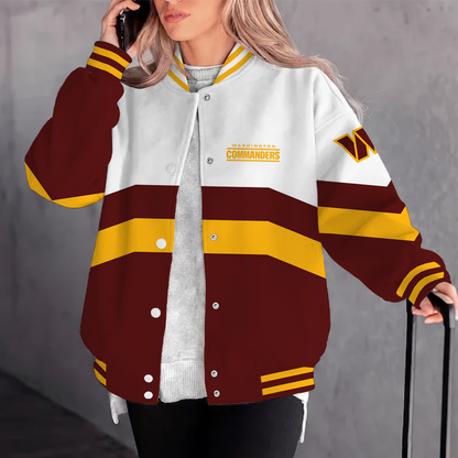 [TOUCHDOWN DEAL] NEW CUSTOMIZED NFL12 WTC WASHINGTON COMMANDERS SATIN VARSITY & BASEBALL JACKET