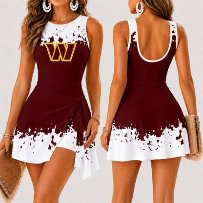 [TOUCHDOWN DEAL] NEW CUSTOMIZED NFL12 WTC WASHINGTON COMMANDERS WOMEN'S SUMMER SKORT DRESS