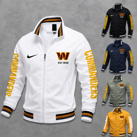 [TOUCHDOWN DEAL] NEW CUSTOMIZED NFL12 WTC WASHINGTON COMMANDERS MEN'S CASUAL JACKET