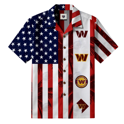 [TOUCHDOWN DEAL] NEW CUSTOMIZED NFL12 WTC WASHINGTON COMMANDERS PATRIOTIC 250 USA HAWAIIAN SHIRT