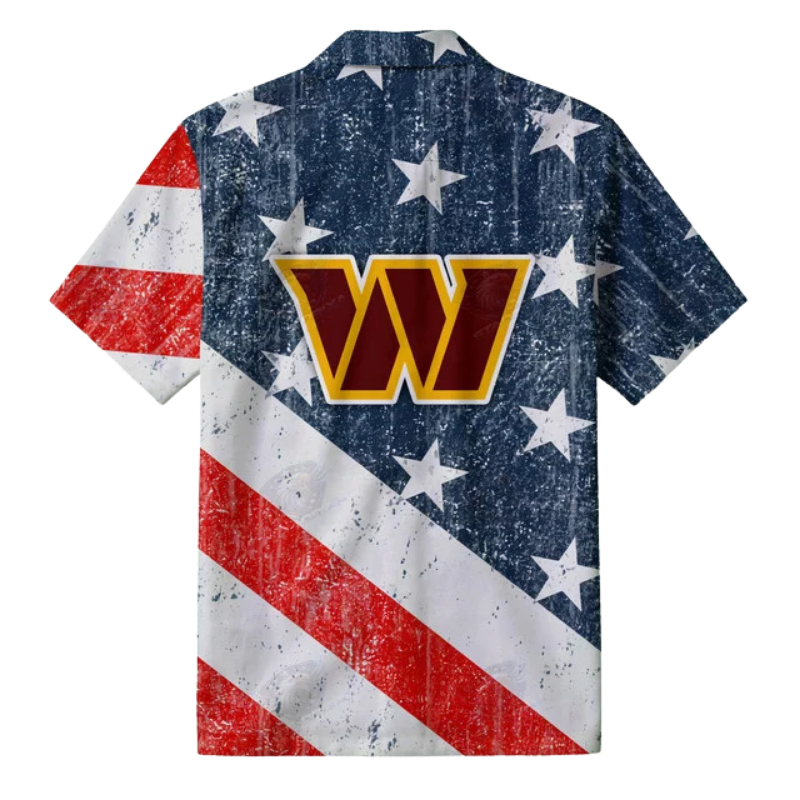 [TOUCHDOWN DEAL] NEW CUSTOMIZED NFL12 WTC WASHINGTON COMMANDERS PATRIOTIC 250 USA HAWAIIAN SHIRT